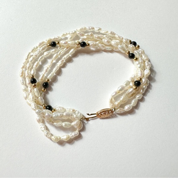 Vintage 14k Gold Rice Pearls Bracelet - Picture 5 of 6